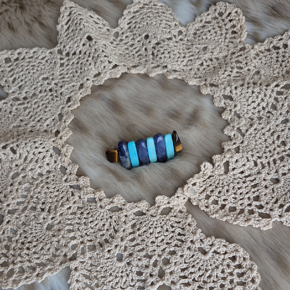 🌙Artisan Howlite Sodalite Tigers Eye Hair Clip - Picture 3 of 9